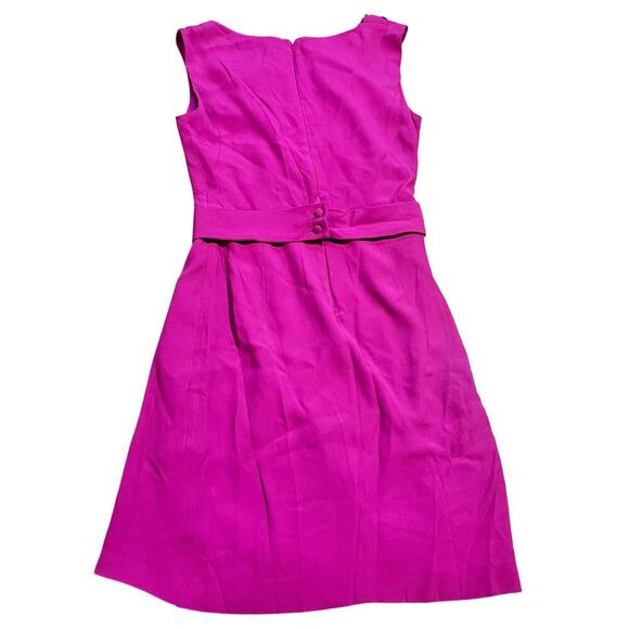 Reiss Shari Shift Dress Size US 6 Fuchsia Faux Wrap Asymetrical Sheath Belted - Picture 2 of 9